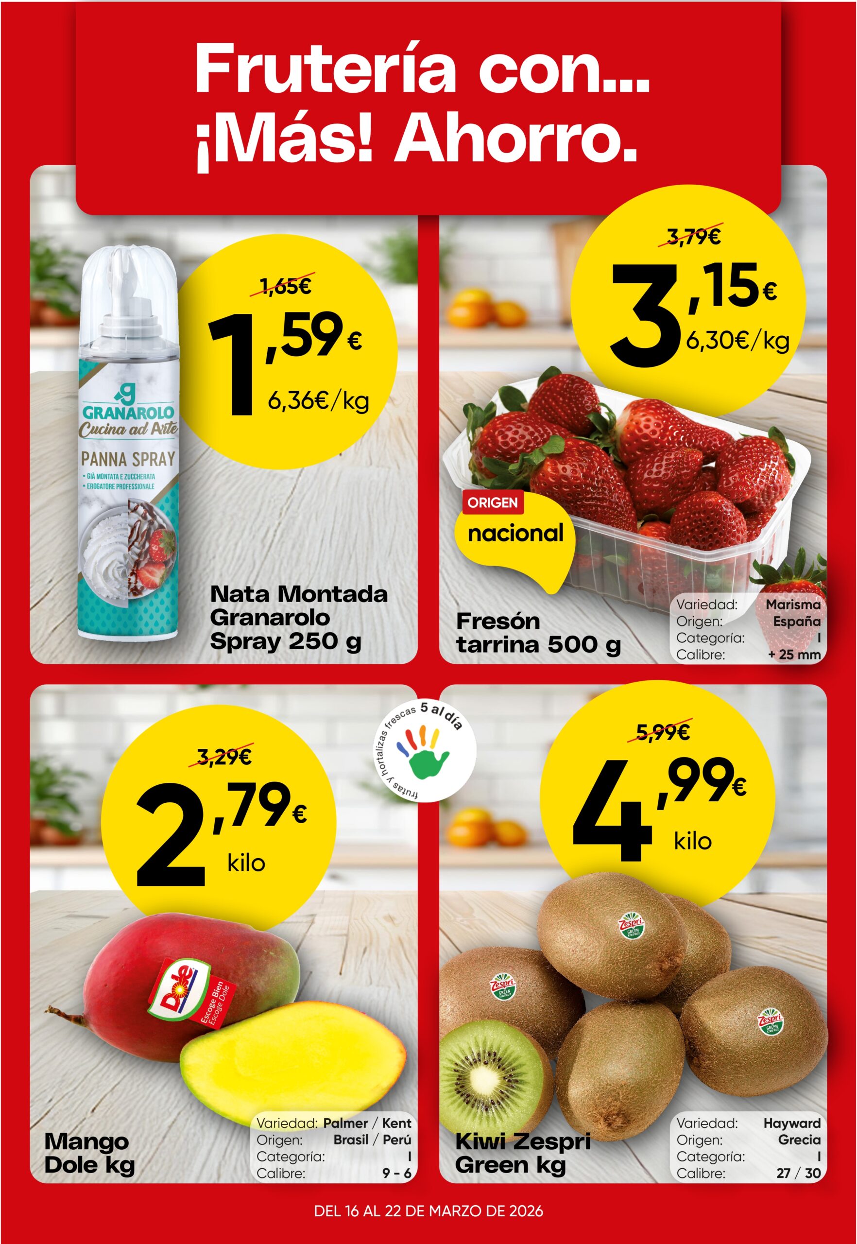 Oferta semanal 16 – 22 de marzo